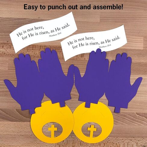 FreshCut Crafts Easter Devotional Matthew 28:6 "He is Risen Punch-Out Paper Bible Craft Kit 12 Pack: Creative Easter Verse & Color Creation Ideas for Children's School Projects, Home & Church Events in Saudi Arabia