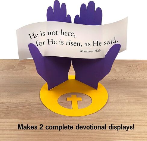 FreshCut Crafts Easter Devotional Matthew 28:6 "He is Risen Punch-Out Paper Bible Craft Kit 12 Pack: Creative Easter Verse & Color Creation Ideas for Children's School Projects, Home & Church Events in Saudi Arabia