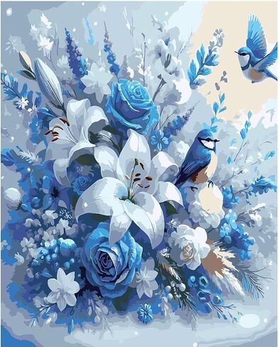 SOTYIOO Christmas Paint by Numbers for Adults, Snowman Paint by Numbers for Adults Beginner Drawing Paintwork with Paintbrushes On Canvas Wrinkle-Free Canvas Acrylic Pigment Oil Paint 16x20inch in Kuwait