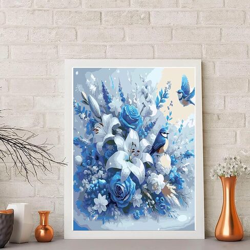 SOTYIOO Christmas Paint by Numbers for Adults, Snowman Paint by Numbers for Adults Beginner Drawing Paintwork with Paintbrushes On Canvas Wrinkle-Free Canvas Acrylic Pigment Oil Paint 16x20inch in Kuwait