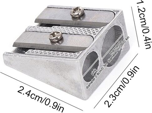 Silver Magnesium Pencil Sharpener Survival, Magnesium Pencil Sharpeners Metal, 2-Hole Pencil Sharpener Magnesium Alloy Wedge Profile, Pencil Sharpener Magnesium Writing and Correction Supplies (4) in Kuwait