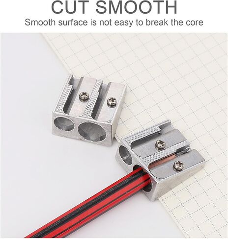 Silver Magnesium Pencil Sharpener Survival, Magnesium Pencil Sharpeners Metal, 2-Hole Pencil Sharpener Magnesium Alloy Wedge Profile, Pencil Sharpener Magnesium Writing and Correction Supplies (4) in Kuwait