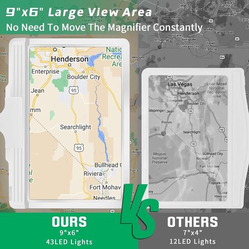 5X Rechargeable Floor Magnifying Glass with Light and Stand,43 LED Flexible Hands Free Magnifying Lamp,2-in-1 Large Lighted Magnifiers for Reading,Sewing,Crafts,Painting,Close Work,DIY Black in Kuwait