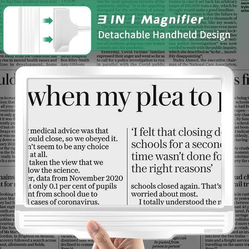 5X Rechargeable Floor Magnifying Glass with Light and Stand,43 LED Flexible Hands Free Magnifying Lamp,2-in-1 Large Lighted Magnifiers for Reading,Sewing,Crafts,Painting,Close Work,DIY Black in Kuwait