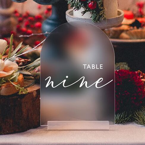 5x7 Inch Frosted Arch Acrylic Signs with Clear Stand - 10 Pack DIY Wedding Table Number Signs in Kuwait
