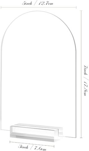5x7 Inch Frosted Arch Acrylic Signs with Clear Stand - 10 Pack DIY Wedding Table Number Signs in Kuwait