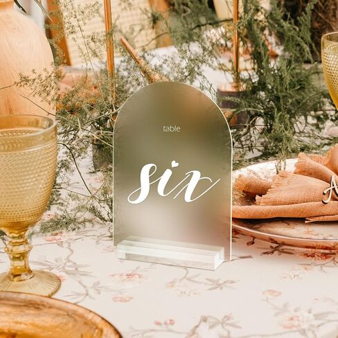 5x7 Inch Frosted Arch Acrylic Signs with Clear Stand - 10 Pack DIY Wedding Table Number Signs in Kuwait