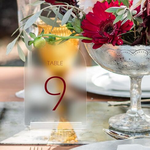 5x7 Inch Frosted Arch Acrylic Signs with Clear Stand - 10 Pack DIY Wedding Table Number Signs in Kuwait