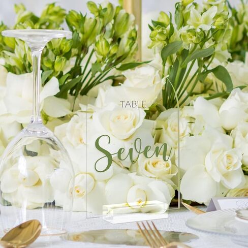 5x7 Inch Frosted Arch Acrylic Signs with Clear Stand - 10 Pack DIY Wedding Table Number Signs in Kuwait