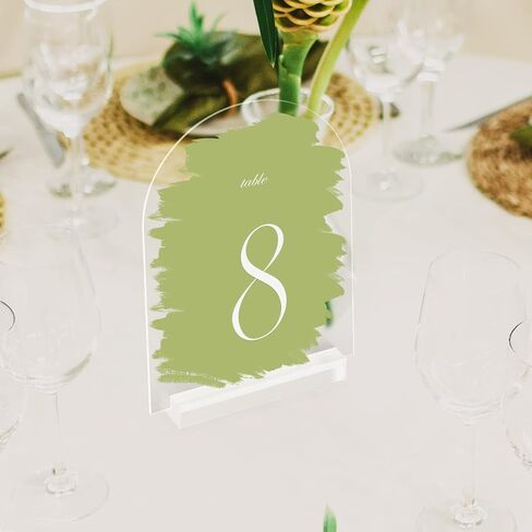 5x7 Inch Frosted Arch Acrylic Signs with Clear Stand - 10 Pack DIY Wedding Table Number Signs in Kuwait