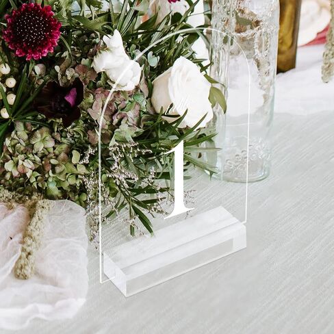 5x7 Inch Frosted Arch Acrylic Signs with Clear Stand - 10 Pack DIY Wedding Table Number Signs in Kuwait