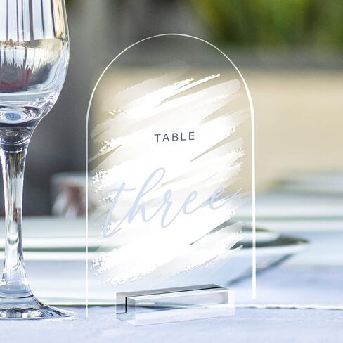 5x7 Inch Frosted Arch Acrylic Signs with Clear Stand - 10 Pack DIY Wedding Table Number Signs in Kuwait