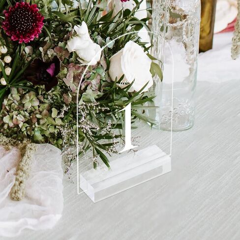 5x7 Inch Frosted Arch Acrylic Signs with Clear Stand - 10 Pack DIY Wedding Table Number Signs in Kuwait
