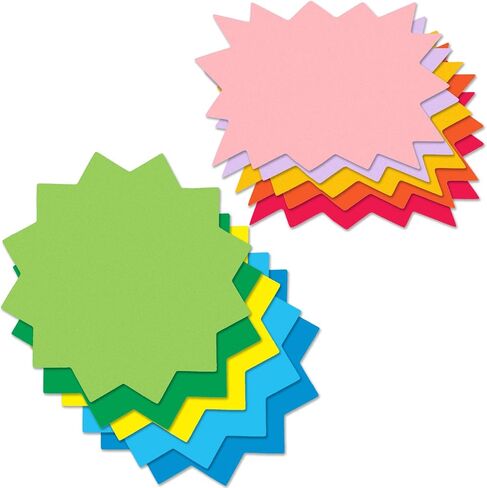 360 Pcs Starburst Cutouts Paper Starburst Die-Cuts Bulletin Board Decorations Blank Starburst Signs for Retail, Sales, Poster Boards, Classroom Bulletin Board Decorations, Kids DIY Craft Projects in Saudi Arabia