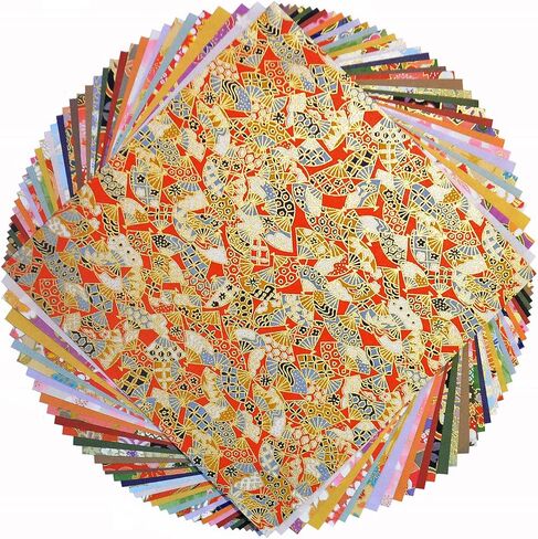 Yuzen Washi Paper 15x15cm Japanese Chiyogami Origami 80 Sheets Assortment in Saudi Arabia