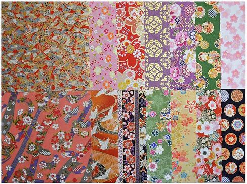 Yuzen Washi Paper 15x15cm Japanese Chiyogami Origami 80 Sheets Assortment in Saudi Arabia