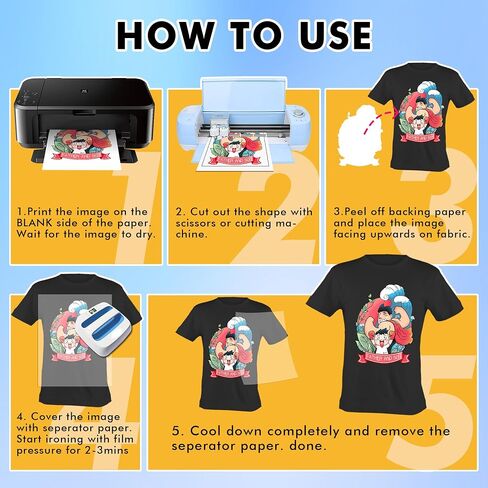 Iron on Heat Transfer Paper for Dark Fabric 8.5x11 inch Printable T Shirt Transfer Paper Compatible with Inkjet Printer 25 Sheets in Saudi Arabia