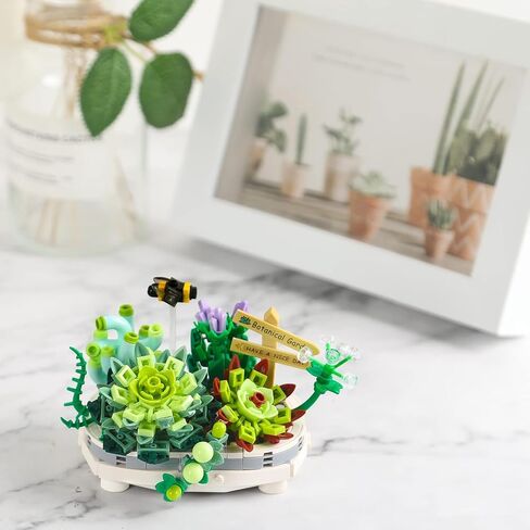 Mini Succulent Bonsai Model, 389 pcs, Creative DIY Simulation Mini Pellet Bonsai Series Building Toys 6+ in Saudi Arabia