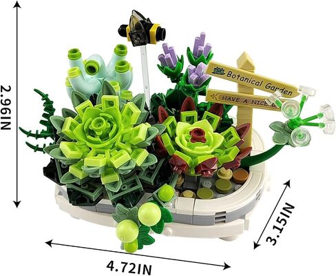 Mini Succulent Bonsai Model, 389 pcs, Creative DIY Simulation Mini Pellet Bonsai Series Building Toys 6+ in Saudi Arabia