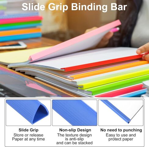 Patikil 30pcs قضبان ربط ، قضبان الربط 10 مم Slide Grip 70 السعة السعة A4 تقرير الموثق المثلث الموثق لاستئناف تغطية التقرير ، الأزرق in Kuwait