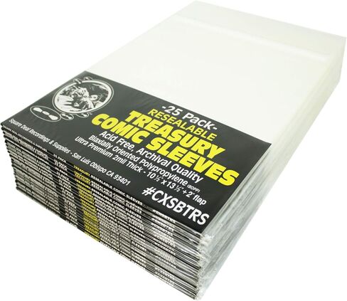 (25) Treasury Size Comic Sleeves - Crystal Clear, Resealable, Archival Quality - #CXSBTRS in Saudi Arabia
