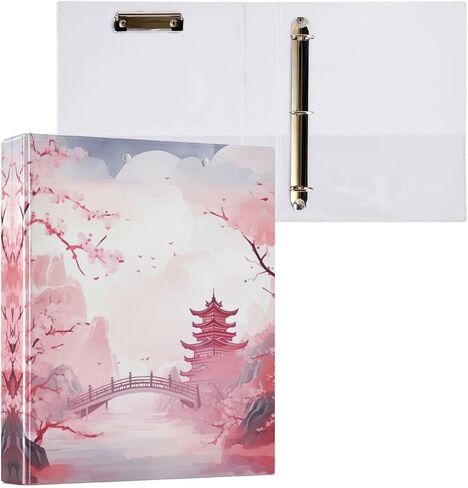 Nander 3 Ring Binder,Moth and Moon Binder with Clipboard（ Letter Size）,Cute Binder Organizer for Work,School,Office and Business Supplies in Kuwait