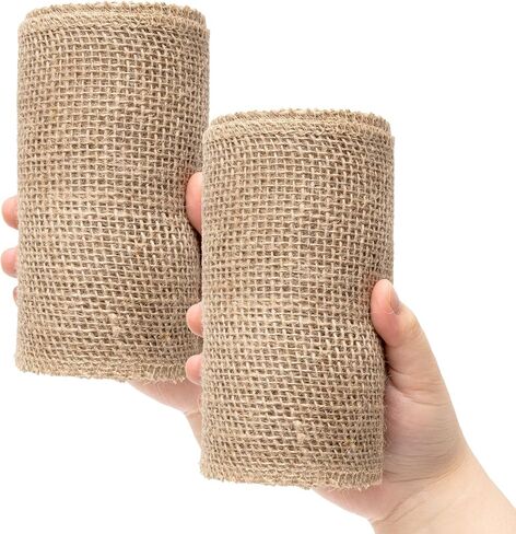 6 Inch Natural Burlap Fabric Roll 10 Yards Natural Jute Fabric Ribbon,Natural Jute Burlap Ribbon for DIY Gift Wrapping Craft Projects Wedding Christmas Home Decoration (15 cm,6 in) in Saudi Arabia