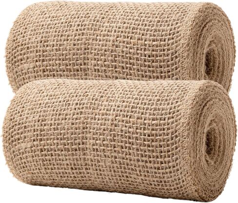 6 Inch Natural Burlap Fabric Roll 10 Yards Natural Jute Fabric Ribbon,Natural Jute Burlap Ribbon for DIY Gift Wrapping Craft Projects Wedding Christmas Home Decoration (15 cm,6 in) in Saudi Arabia