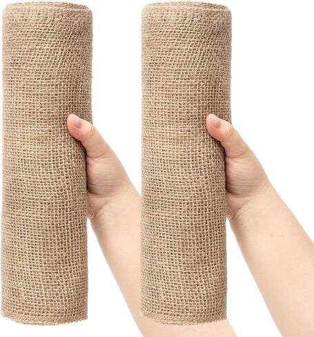 6 Inch Natural Burlap Fabric Roll 10 Yards Natural Jute Fabric Ribbon,Natural Jute Burlap Ribbon for DIY Gift Wrapping Craft Projects Wedding Christmas Home Decoration (15 cm,6 in) in Saudi Arabia