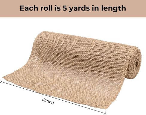 6 Inch Natural Burlap Fabric Roll 10 Yards Natural Jute Fabric Ribbon,Natural Jute Burlap Ribbon for DIY Gift Wrapping Craft Projects Wedding Christmas Home Decoration (15 cm,6 in) in Saudi Arabia