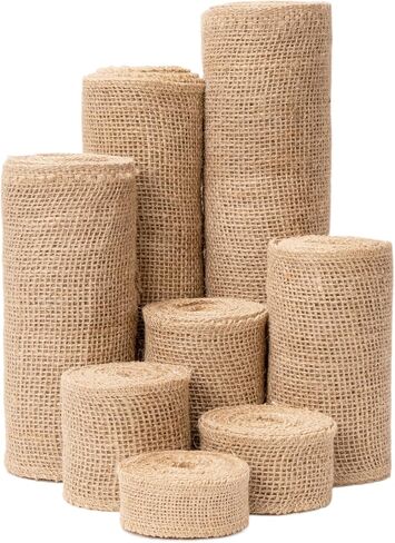 6 Inch Natural Burlap Fabric Roll 10 Yards Natural Jute Fabric Ribbon,Natural Jute Burlap Ribbon for DIY Gift Wrapping Craft Projects Wedding Christmas Home Decoration (15 cm,6 in) in Saudi Arabia