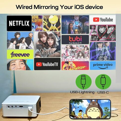 Yoton Mini Projector for Phone, Portable Small 1080P Full HD Supported for iOS/Android/Laptop, VideoProjector Y3 Compatible with Fire Stick, HDMI, USB, PS5, Xbox in Saudi Arabia