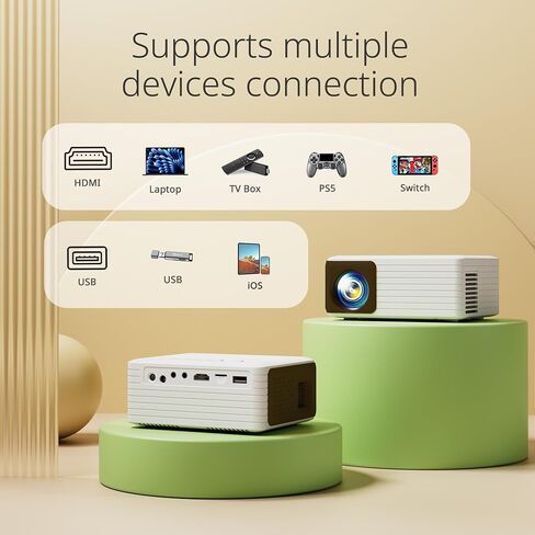 Yoton Mini Projector for Phone, Portable Small 1080P Full HD Supported for iOS/Android/Laptop, VideoProjector Y3 Compatible with Fire Stick, HDMI, USB, PS5, Xbox in Saudi Arabia