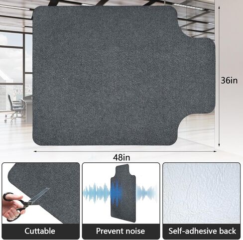 2 Pack Office Rolling Chair Mat for Carpet & Hardwood Floor 36"x48" Desk Chair Mat Extended Lip for Carpeted Floor Rolling Computer Chair Mat for Carpet Office Chair Floor Protector with Lip-Grey in Saudi Arabia