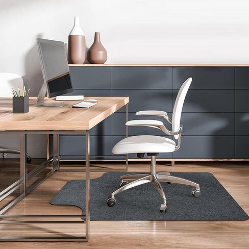 2 Pack Office Rolling Chair Mat for Carpet & Hardwood Floor 36"x48" Desk Chair Mat Extended Lip for Carpeted Floor Rolling Computer Chair Mat for Carpet Office Chair Floor Protector with Lip-Grey in Saudi Arabia