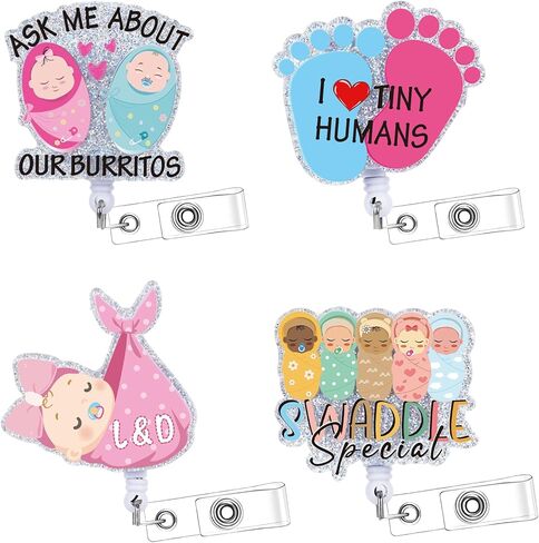 Occupational Therapy Badge Reels Retractable - Cosmisun 6 Pcs OT Floral Badge Holder with Alligator Clip ID Name Card Holder Appreciation Gifts for OT Doctor Nurse Occupational Therapy Assistant in Kuwait