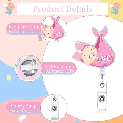 Occupational Therapy Badge Reels Retractable - Cosmisun 6 Pcs OT Floral Badge Holder with Alligator Clip ID Name Card Holder Appreciation Gifts for OT Doctor Nurse Occupational Therapy Assistant in Kuwait