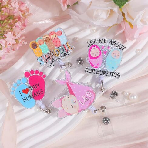 Occupational Therapy Badge Reels Retractable - Cosmisun 6 Pcs OT Floral Badge Holder with Alligator Clip ID Name Card Holder Appreciation Gifts for OT Doctor Nurse Occupational Therapy Assistant in Kuwait