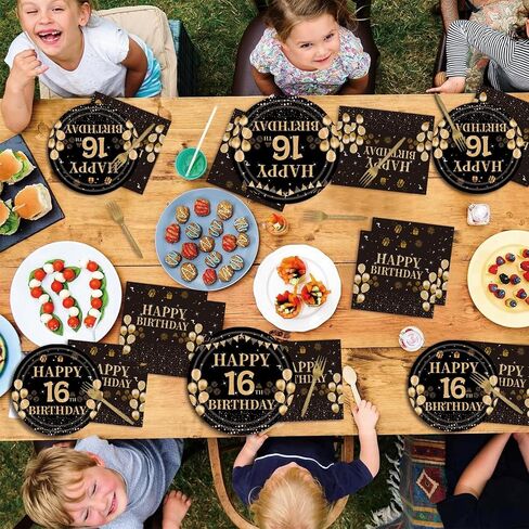 96pcs لوحات حفلات عيد الميلاد السادس عشر مجموعة زخارف السوداء والذهبية تشمل لوحات الذهب السود in Kuwait