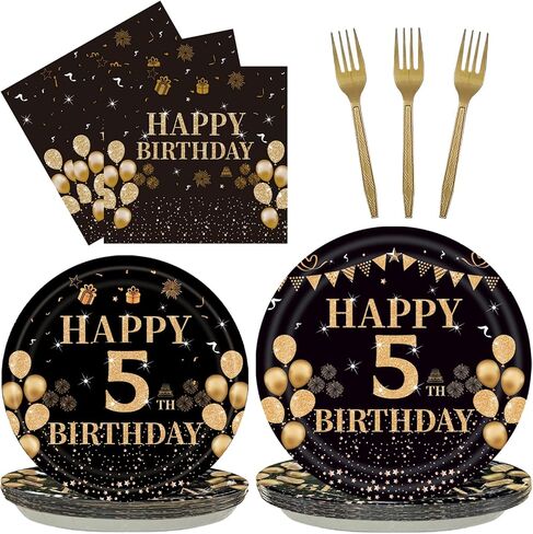96pcs لوحات حفلات عيد الميلاد السادس عشر مجموعة زخارف السوداء والذهبية تشمل لوحات الذهب السود in Kuwait