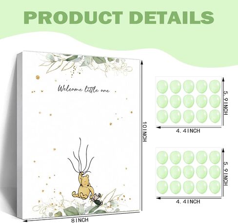 Winnie Gender Reveal Fingerprint Tree, Winnie Gender Reveal Decor Guestbook, Baby Shower Decoration for Expectant Mothers, Baby Shower Guest Book with Stickers in Kuwait