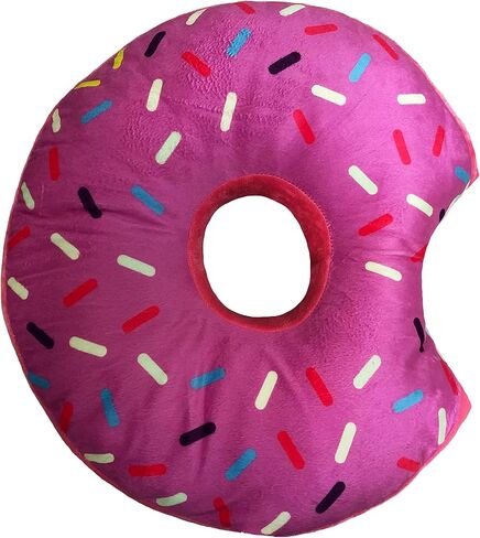 Donut Pillow for Ear Piercings - Comfortable Soft Ear Pillow for Side Sleeping - Reduces Ear Discomfort - Fun Decor, Stuffed Cushion and Toy, 14 Inches (Pink Icing) in Saudi Arabia