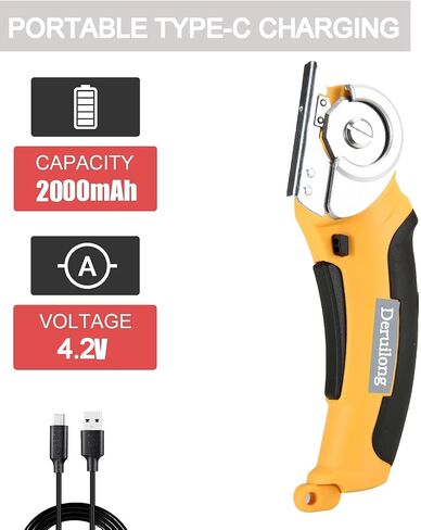 Cordless Electric Scissors,4.2V Cardboard Cutter Multi-Cutting Tools with a Replacement Blade/Charger, Carpet, Cardboard Cutter, Rotary Fabric Cutter with Safety Lock and Storage Box in Kuwait