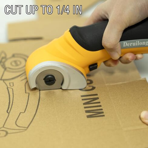 Cordless Electric Scissors,4.2V Cardboard Cutter Multi-Cutting Tools with a Replacement Blade/Charger, Carpet, Cardboard Cutter, Rotary Fabric Cutter with Safety Lock and Storage Box in Kuwait