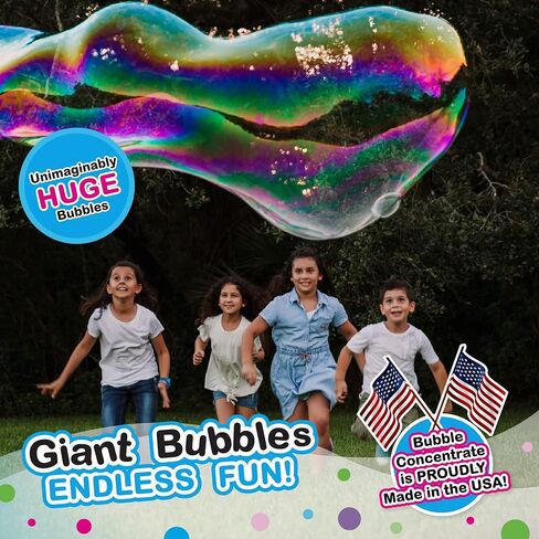 WOWMAZING Big Bubbles Refill - Concentrated Giant Bubble Solution Makes 2.3 Gallons | 3 Pouches for Kids’ Fun | USA Made in Kuwait