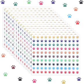 1800pcs Paw Print Stickers, Waterproof Paw Glitter Stickers Mini Dog Puppy Paw Labels Decals Sparkly Kids Incentive Chart Stickers for Students Planner Kindergarten Classroom Teacher Reward