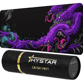 Hystar ممتدة ألعاب الماوس لوحة | xxxl 45 "× 20" | سميك 5 ملم ، سطح مقاوم للماء ، نسيج البوليستر الناعم ، وقاعدة المطاط الطبيعية | هيدرا الأسطورية
