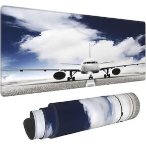 Airplane Large Mouse Pad Aircraft Plane Mouse Pads, XXL Extended Keyboard Pad Big Desk Pad Gaming Mousepad for Home Office Accessories
