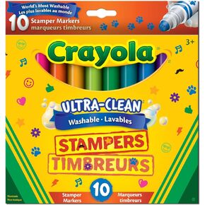 Crayola Ultra- Clean Washable Stampers Markers, 10Pc/Package