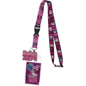 Invader Zim and Gir ID Badge Holder Lanyard w/ 2" Logo Rubber Pendant